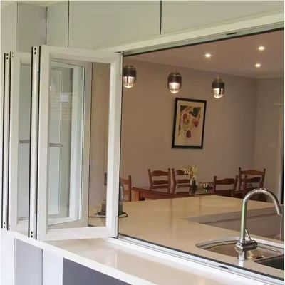 1.5mm Aluminium Windows Lipat tahan lama dengan Pola Lipat Horizontal dan Finish Frame Anodisasi