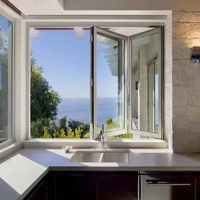 1.5mm Aluminium Windows Lipat tahan lama dengan Pola Lipat Horizontal dan Finish Frame Anodisasi