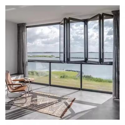 1.5mm Aluminium Windows Lipat tahan lama dengan Pola Lipat Horizontal dan Finish Frame Anodisasi