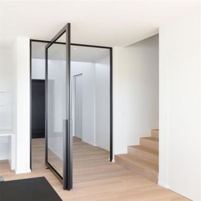 Low-E Glass Type Glass Pivot Front Door dengan Tempering Glass dan Aluminium Alloy Frame