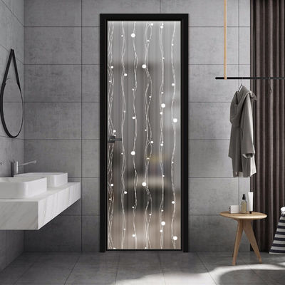 Ruang tidur kaca tempered ganda aluminium bingkai pintu kaca dengan lapisan bubuk permukaan finishing
