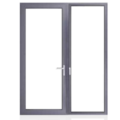 Ruang tidur kaca tempered ganda aluminium bingkai pintu kaca dengan lapisan bubuk permukaan finishing