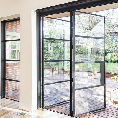 Isolasi Aluminium Swing Door Powder Coating untuk Interior Kaca Kantor Pintu