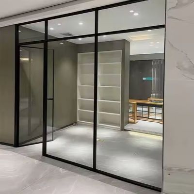 Isolasi Aluminium Swing Door Powder Coating untuk Interior Kaca Kantor Pintu