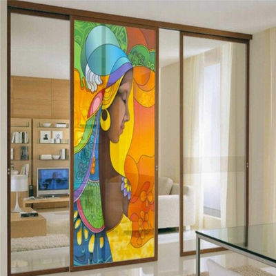 Profil aluminium tahan angin Pintu geser Jenis kaca tempered kaca untuk pintu stainless steel