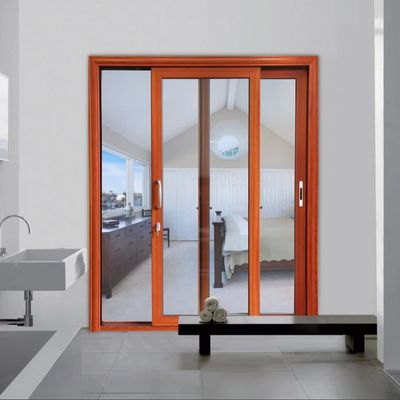 Pintu geser aluminium tahan lama untuk pencegahan asap minyak 50 tahun Umur dan efisiensi energi yang tinggi