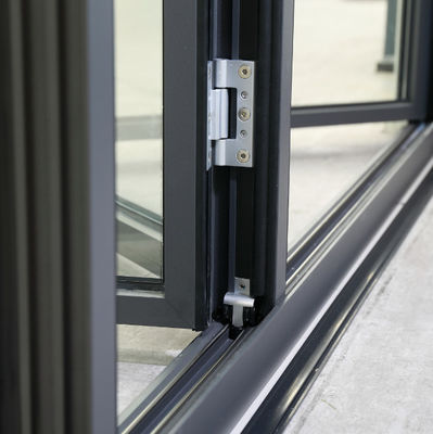 Pintu Bifold Aluminium Abu-abu Opsi pemeliharaan rendah dan kaca bening untuk efisiensi tinggi