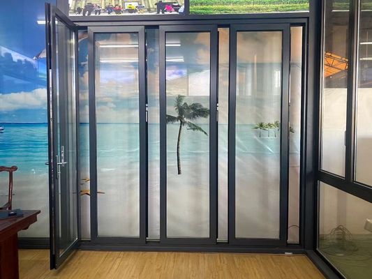 Aluminium Sliding Folding Door System Design Waterproof Folding Thermal Break Soundproofing Pintu kaca
