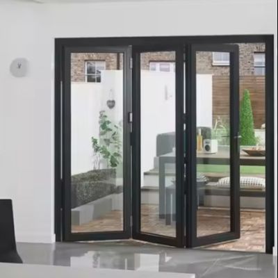 Slimline Aluminium Bifold Pintu Indoor Balkon Lipat Sliding Desain Bi-Fold Aluminium Pintu Kaca