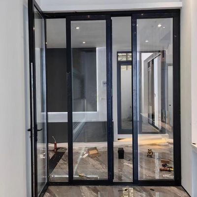 Slimline Aluminium Bifold Pintu Indoor Balkon Lipat Sliding Desain Bi-Fold Aluminium Pintu Kaca
