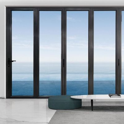Slimline Aluminium Bifold Pintu Indoor Balkon Lipat Sliding Desain Bi-Fold Aluminium Pintu Kaca