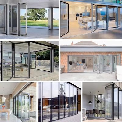 Mekanisme Kunci Aman Pintu Kaca Lipat Aluminium Perak / Putih / Hitam / Disesuaikan untuk Lembaga Pendidikan