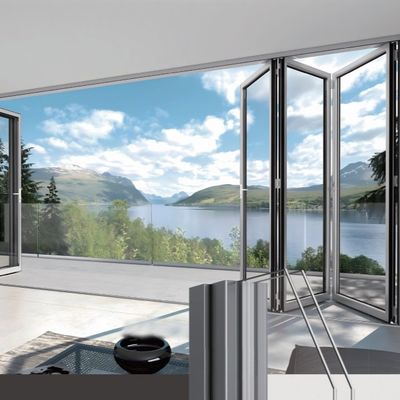 Mekanisme Kunci Aman Pintu Kaca Lipat Aluminium Perak / Putih / Hitam / Disesuaikan untuk Lembaga Pendidikan