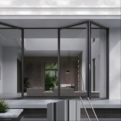 Mekanisme Kunci Aman Pintu Kaca Lipat Aluminium Perak / Putih / Hitam / Disesuaikan untuk Lembaga Pendidikan