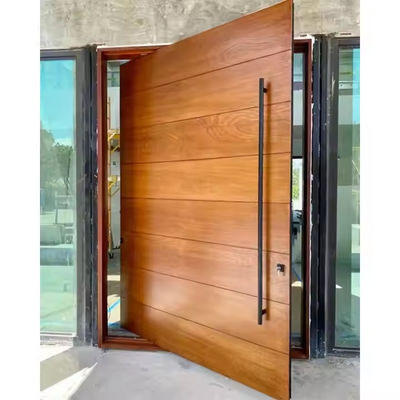 Commercial Clear Glass Front Pivot Iron Door dengan Desain Grafis Baja dan Aluminium