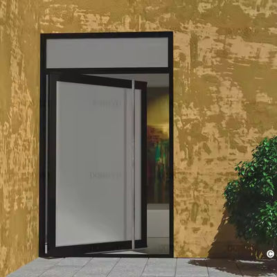 4-12mm Double Glazing Aluminium Pivot Door dengan Clear Glass dan Stainless Steel Screen Netting Material