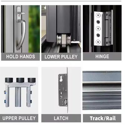 Jendela Lipat Aluminium Bergaya Modern dengan Kaca Tempered Terisolasi dan Ketebalan Kaca yang Disesuaikan