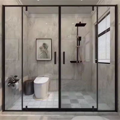 Waterproof Mudah Bersih Kaca Panel Mandi Pintu Layar Dengan Frame Slim