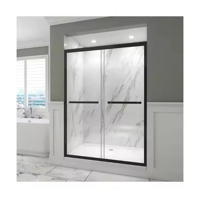 Kamar mandi mandi kaca tempered pintu partisi shower dengan gaya rangka ramping
