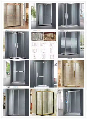Kamar mandi mandi kaca tempered pintu partisi shower dengan gaya rangka ramping
