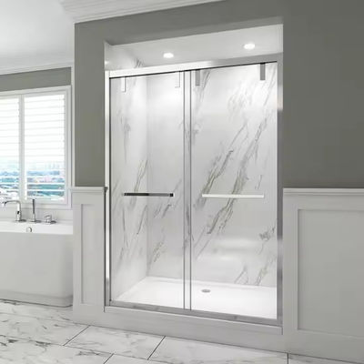 Kamar mandi mandi kaca tempered pintu partisi shower dengan gaya rangka ramping