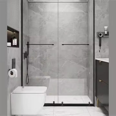 Desain tanpa bingkai Mudah Instalasi 8mm Double Glass Pintu Geser Shower