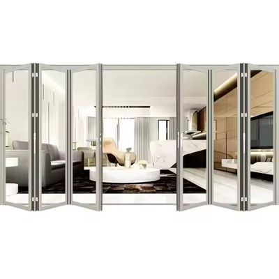 Heavy Duty White Frame Aluminium Glass Bifolding Patio Pintu Geser