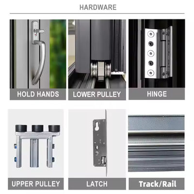 Aluminium Suara Dan Waterproof Terisolasi Bi Pintu Lipat Kaca Pintu Partisi
