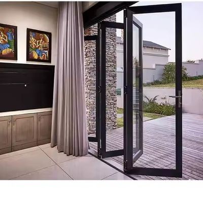 Aluminium Suara Dan Waterproof Terisolasi Bi Pintu Lipat Kaca Pintu Partisi