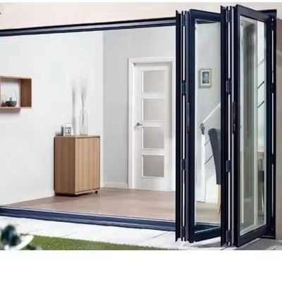 Aluminium Suara Dan Waterproof Terisolasi Bi Pintu Lipat Kaca Pintu Partisi