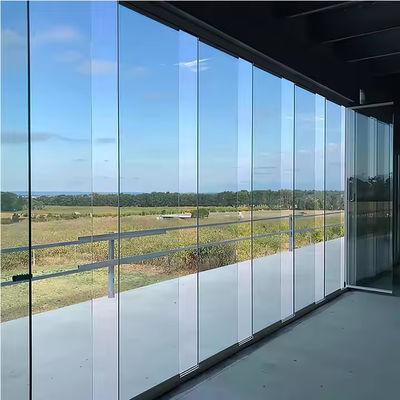 Pintu Kaca Lipat Tanpa Bingkai Aluminium Tebal Profil 2.0mm untuk Partisi Interior dengan Warna Bingkai yang Dapat Disesuaikan