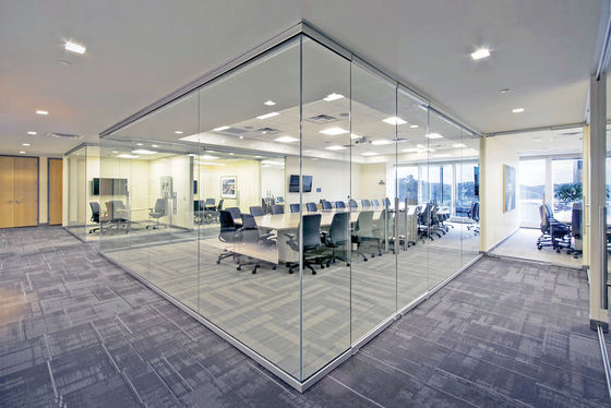 Full View Frameless Glass Transparent Partition Wall untuk Kantor, Rumah, Lokakarya