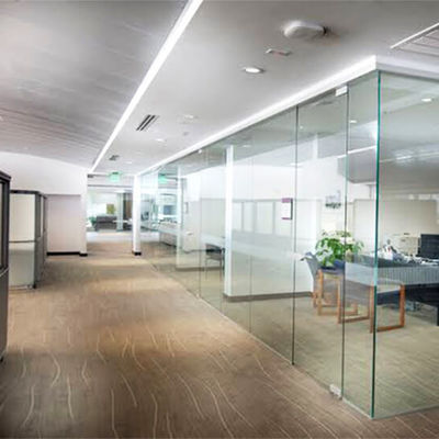 Full View Frameless Glass Transparent Partition Wall untuk Kantor, Rumah, Lokakarya