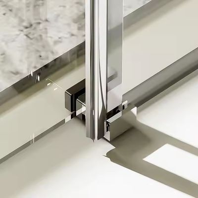 Aluminium Interior Kamar Mandi Pintu Casement AluminiumShower Partition dengan Tempered Glass