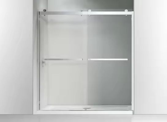 Aluminium Interior Kamar Mandi Pintu Casement AluminiumShower Partition dengan Tempered Glass