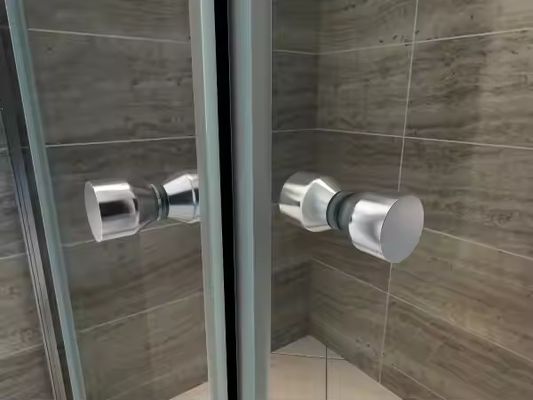 Aluminium Interior Kamar Mandi Pintu Casement AluminiumShower Partition dengan Tempered Glass