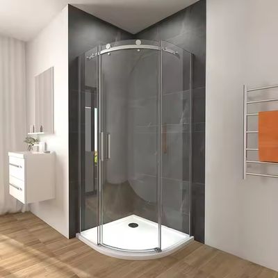 Sisi Sliding Glass Partition untuk Kamar Mandi Aluminium Kaca Stainless Steel Walk-In Kamar Mandi