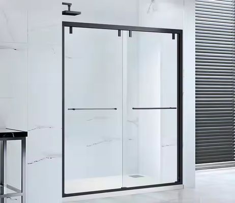 Sisi Sliding Glass Partition untuk Kamar Mandi Aluminium Kaca Stainless Steel Walk-In Kamar Mandi
