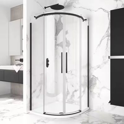 Sisi Sliding Glass Partition untuk Kamar Mandi Aluminium Kaca Stainless Steel Walk-In Kamar Mandi