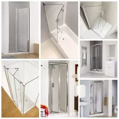 Ruang mandi modern dengan aksesoris perangkat keras yang dapat disesuaikan dan pegangan kamar mandi pintu kaca tempered