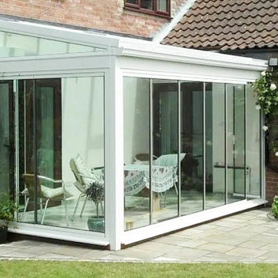 Aluminium Sliding Bi Fold Transparent Tempered Glass Pintu Untuk Partisi Balkon