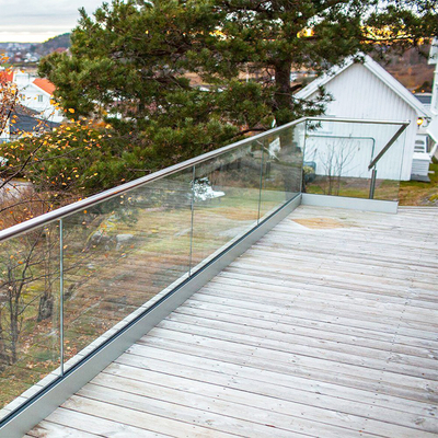 Aluminium U Channel Glass Railing Frameless 12mm Tempered Glass Outdoor Composite Decking Balustrade Kits