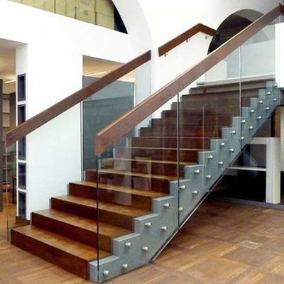Pagar Tangga Kustom Kaca Tempered untuk Balustrade Tangga Interior