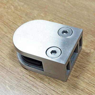 Pegangan Tangga Panel Kaca Tempered Tanpa Bingkai Desain yang Dapat Disesuaikan Arc Grip Clamp 304 316 Fitting