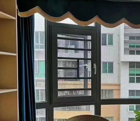 Airproof Aluminium Swing Window Laminated Kaca Jendela Swing Buka