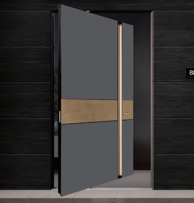 Pintu Aluminium Pivot Resistance Hurricane Disesuaikan dengan Kaca Lapis