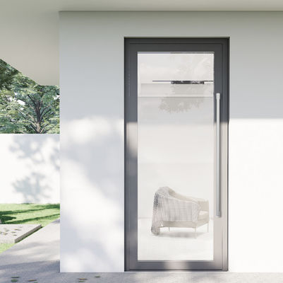 Ruang tidur kaca tempered ganda aluminium bingkai pintu kaca dengan lapisan bubuk permukaan finishing