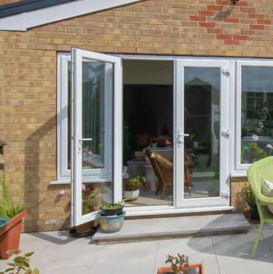 Insect Screen Aluminium Swing Door dengan Double Tempered Clear Glazing dan Automatic Opening