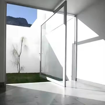 Modern Residential Design Aluminium Front Pivot Door dengan 304 stainless steel hardware dan profil aluminium