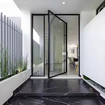 Aluminium Frame Kaca Pivot Pintu dengan EPDM Rubber Seal Strip untuk Kepuasan Pelanggan